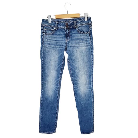 American Eagle Outfitters Jeans Low Rise Y2K Skinny Stretch Blue 4